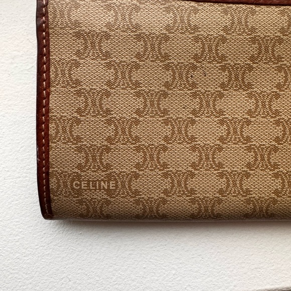 Authentic Celine Brown/Beige Macadam Gamaguchi PVC Leather Wallet - Picture 5 of 15